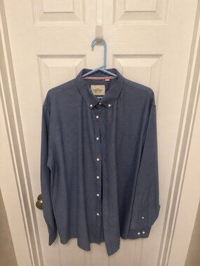 Oxford Blue Long Sleeve Button-Down Shirt 2XL Tall